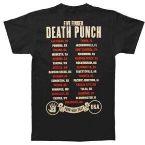 VINTAGE Five Finger Death Punch American Capitalist 2012 USA Tour Tee Shirt XXL